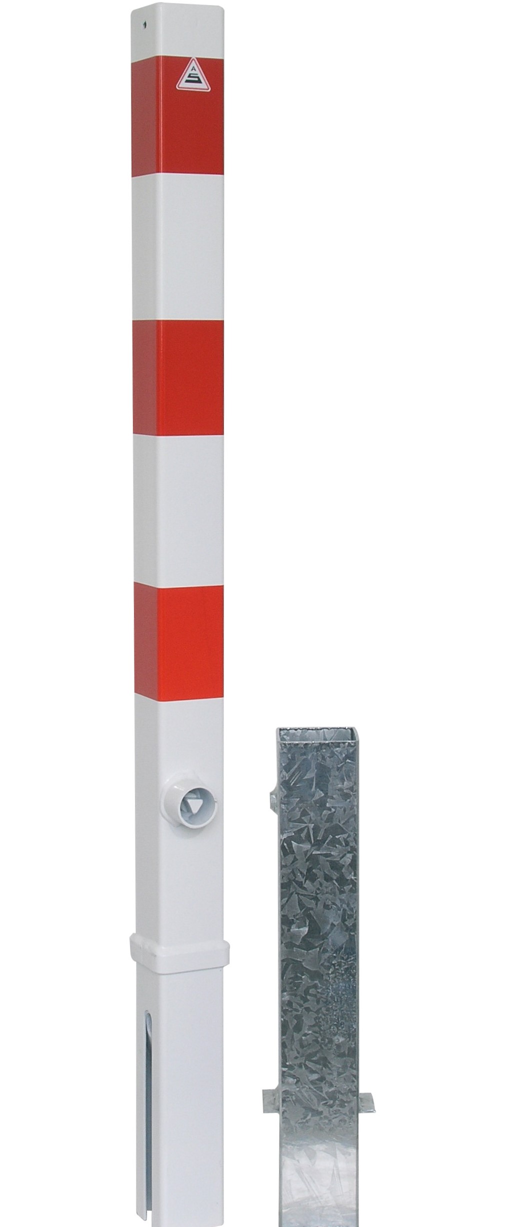 Absperrpfosten Stahlrohr 70x70 mm herausnehmbar mit Dreikantverschluss