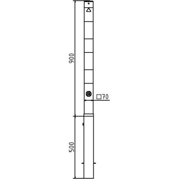 Absperrpfosten Stahlrohr 70x70 mm herausnehmbar mit Dreikantverschluss