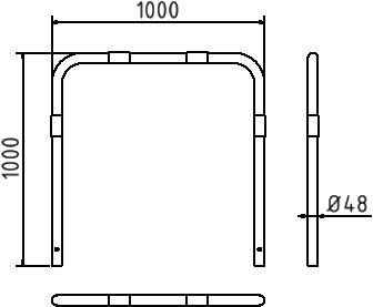 Fahrradbügel Ø48 mm ohne Querholm