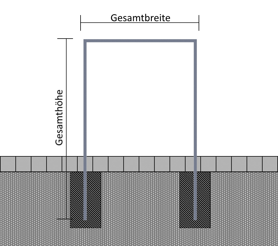 Fahrradbügel eckig 80x20 mm