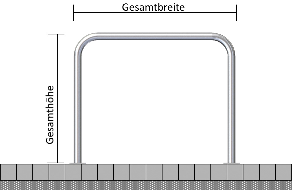 Fahrradbügel Ø48 mm zum Aufdübeln