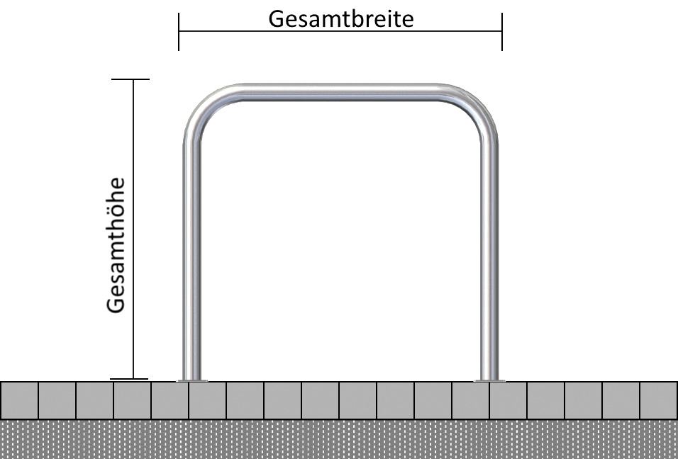 Fahrradbügel Ø60 mm zum Aufdübeln