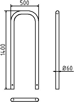 Fahrradbügel Ø60 mm zum Einbetonieren 