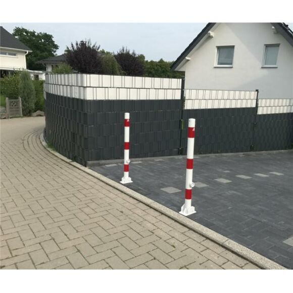 Absperrpfosten Stahlrohr Ø60 mm umlegbar mit Dreikantverschlus