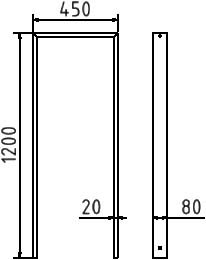 Fahrradbügel eckig 80x20 mm