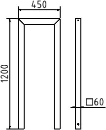 Fahrradbügel eckig 60x60 mm 