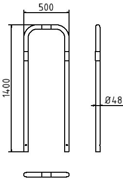 Fahrradbügel Ø48 mm zum Einbetonieren