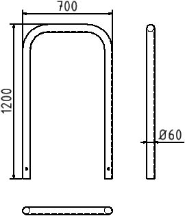 Fahrradbügel Ø60 mm zum Einbetonieren