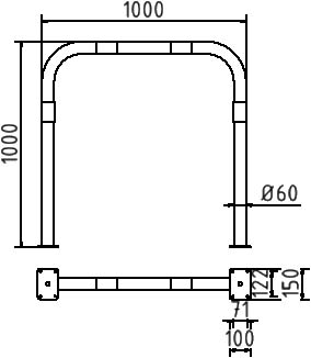 Fahrradbügel Ø60 mm zum Aufdübeln