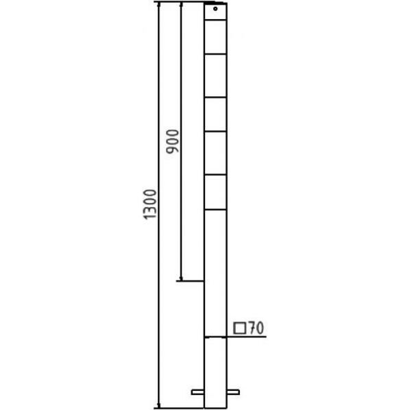 Absperrpfosten Stahlrohr 70x70 mm zum Einbetonieren